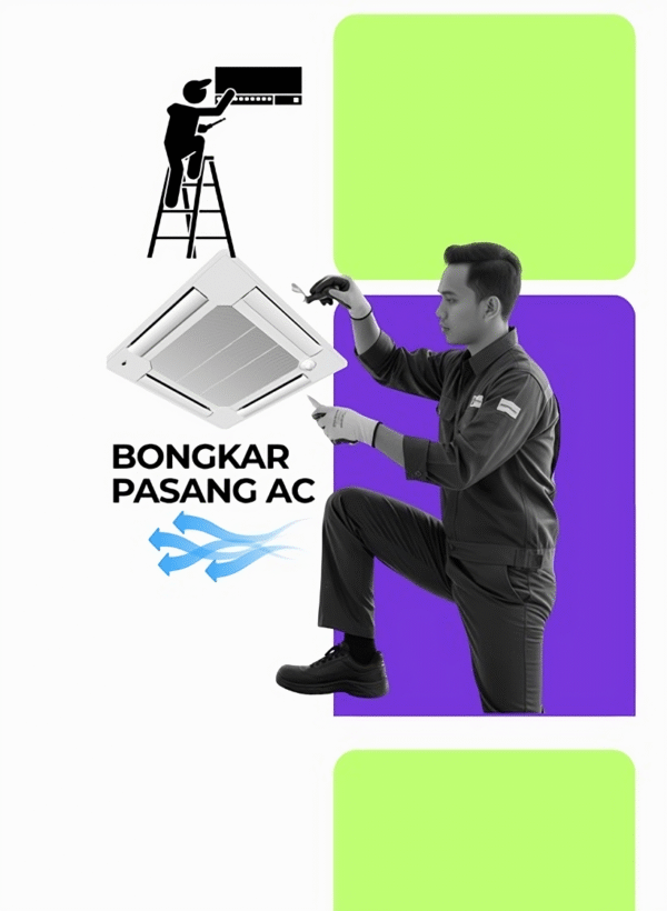 Layanan bongkar pasang AC rumah dan kantor dengan teknisi service AC terdekat dan berpengalaman.