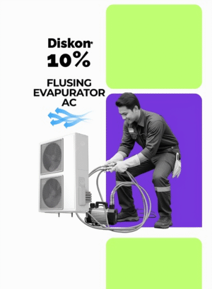 Perawatan flushing evaporator AC untuk menjaga performa pendingin ruangan dengan layanan AC terdekat.