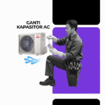 Jasa penggantian kapasitor AC rusak agar unit kembali menyala dengan normal.
