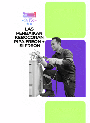 seorang teknisi rajasa teknik ac sedang melakukan pengelasan
