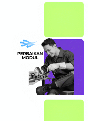 Teknisi melakukan perbaikan modul atau PCB AC dengan jasa service AC terdekat.
