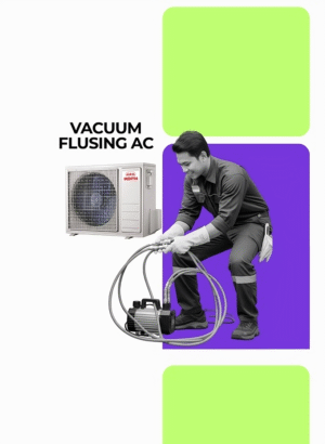 Perawatan vacuum flushing AC untuk menjaga kebersihan pipa dan performa pendingin dengan jasa AC terdekat.